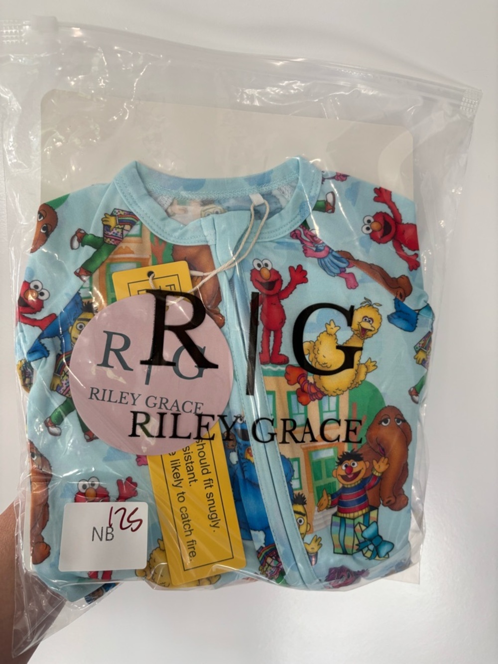 Riley Grace Sesame Street Bamboo Zippy Pajama Size Newborn
